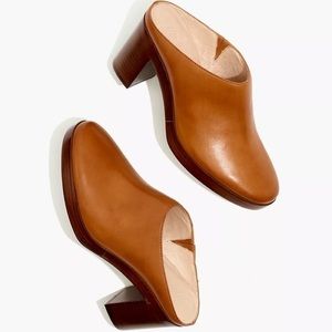 Madewell leather Daisy Platform Mules in English Saddle